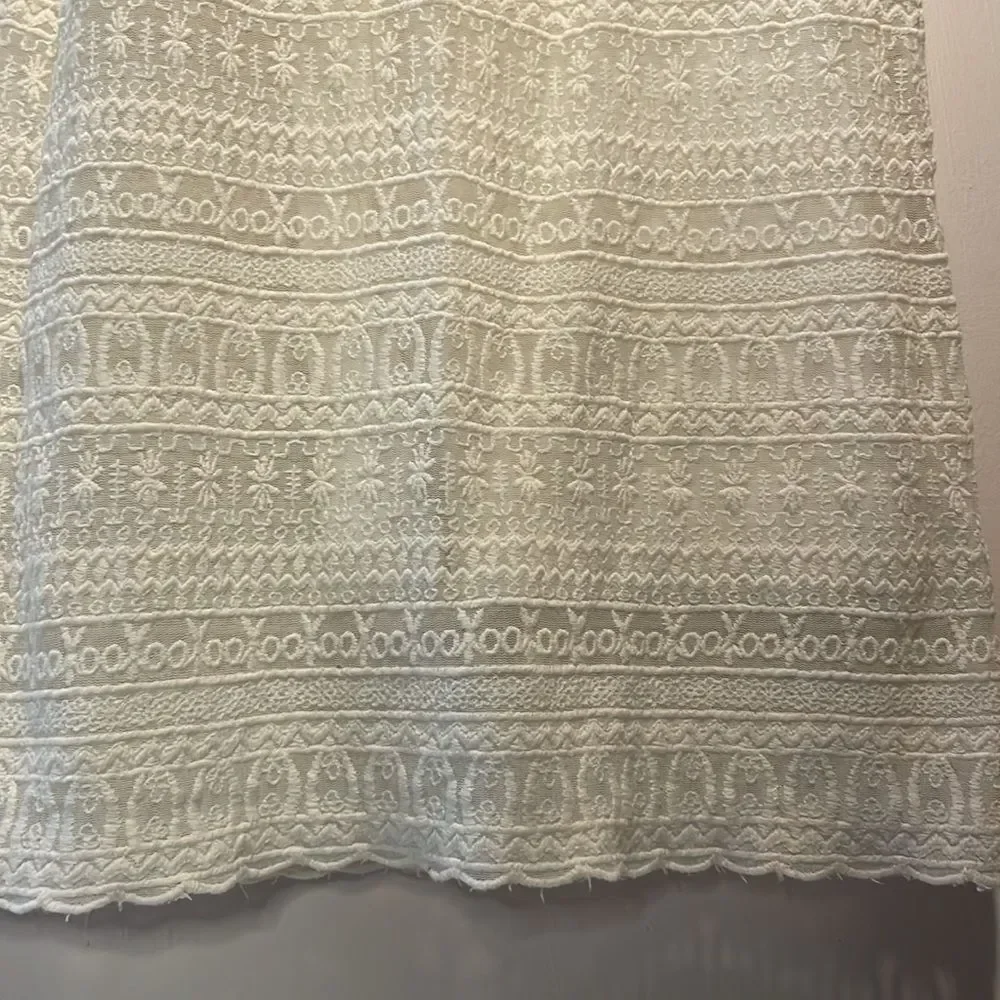 MNG Casual by Mango- “Brenda” Cream Crochet Embroidered & Lace Dress- Size XS